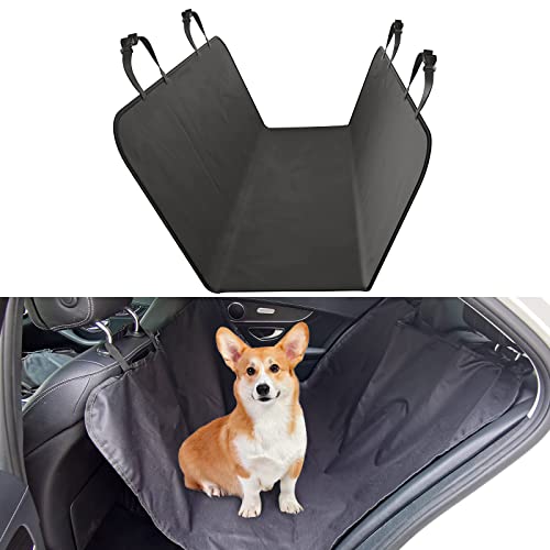 Ajxn Dog Back Seat Cover Protector Waterproof Scratchproof Hammock for Dogs Backseat Protection Against Dirt and Pet Fur Durable Pets Seat Covers for Cars and SUVs Pack-1 (Black)
