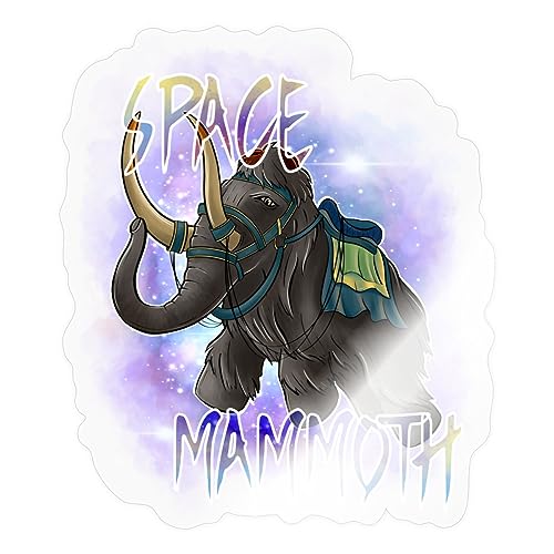 Spreadshirt Neebs Gaming Space Mammoth Sticker, 4 x 4', Transparent Glossy