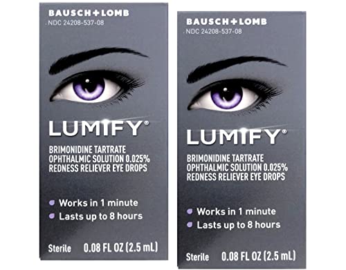 LUMIFY Redness Reliever Eye Drops 0.08 Fl Oz (2.5mL) 2-Pack