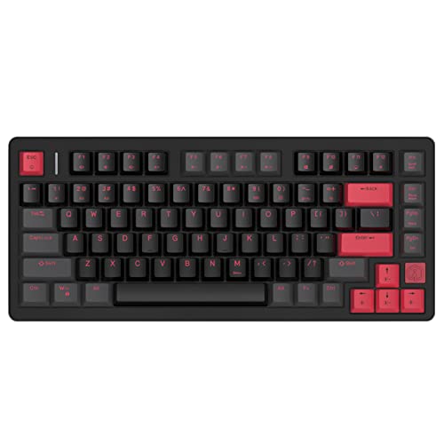 IROK FE75Pro Hot Swappable Mechanical Keyboard, Wireless TKL 75% RGB Customizable Backlit Gaming Keyboard, Bluetooth/2.4G/Wired for Windows PC Gamers- Black/Red