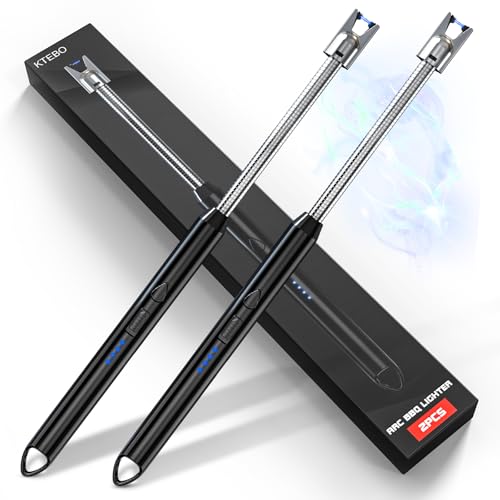 2 Pack Plasma Arc Electric Lighters Rechargeable - USB Long Reach for Scented Candles, BBQ Grill &Camping - Windproof Design Lighters