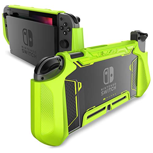 Mumba Blade Series Dockable Case for Nintendo Switch, Green, TPU Grip Protective Cover, Compatible with Switch and Joy-Con