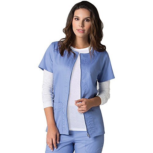 EON Maevn Women's Back Mesh Panel Short Sleeve Zip Front Jacket(Ceil Blue, XXX-Large)