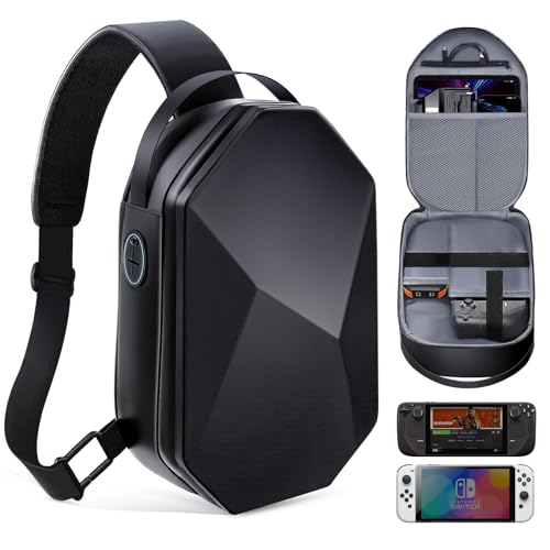 annapro Carrying Case for Switch/Steam Deck/Steam Deck OLED/Legion Go/ROG Ally/PlayStation Portal, Protective Hard Shell Travel Bag for AC Adapter, Docking Station, Steam Deck Console & Accessories