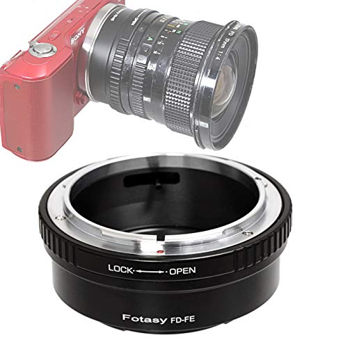 Fotasy FD Lens to E Mount Adapter, Cannon FD E Mount, FD Lens to E, Compatible with Sony Mirrorless a7 a7R a7s II III IV a9 a7c Alpha 1 a6600 a6500 a6400 a6300 a6100 a6000 a5100 a5000 a3500 ZV-E10