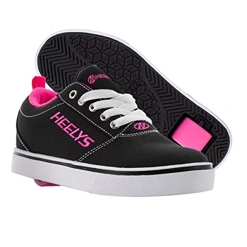 HEELYS Girl's Pro 20 (Little Kid/Big Kid/Adult) Black/White/Pink 4 Big Kid (Women's 5) M