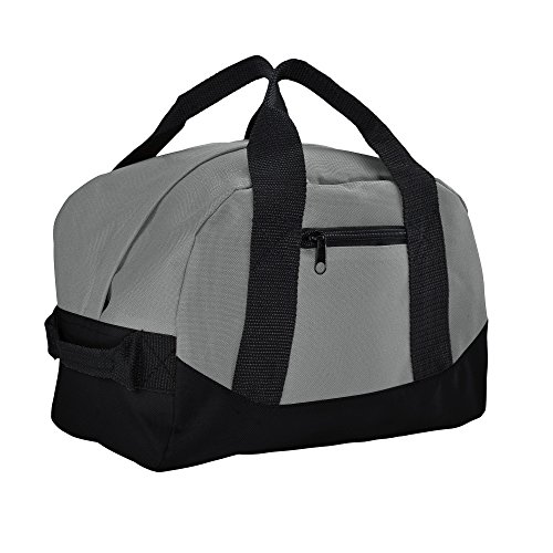 12' Mini Two Tone Duffle Bag in Gray and Black Small
