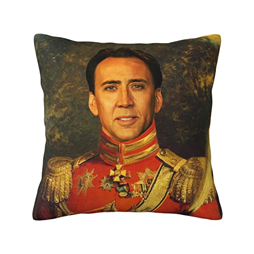 hobz Funny Throw Pillow Cover Ni-cholas Cage Pillow Case 18 x 18 Inch Cover Double Sided Printed for Home Car Sofa Upholstery (3)