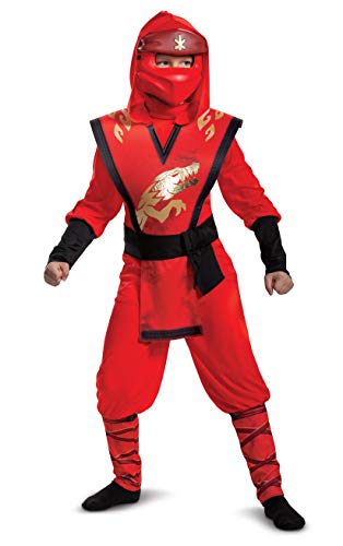Lego Ninjago Kai Jumpsuit Deluxe Child Costume for Boys, Red & Black, Kids Size Small (4-6)