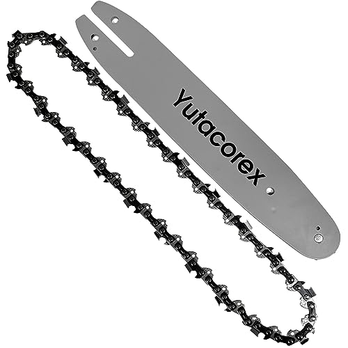 Yutacorex 10 inch Chainsaw Guide Bar and Chain Combo,Replacement Accessories Fits Remington 106821A; rm1015ps;RM1025SPS;Replaces 097567-01 10SB;540524 and 795-00112;Fits LYNXX 63286（1chain+1Bar）