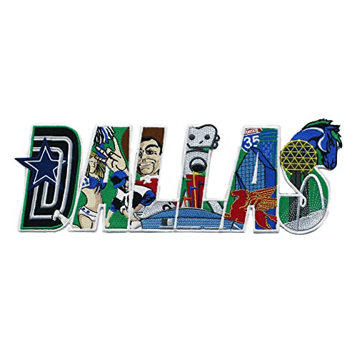 Dallas Texas Large Iconic Collage Patch Embroidered Iron On