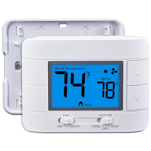 Aowel Non-Programmable Thermostats for Home, up to 1 Heat/ 1 Cool, DIY Install, C-Wire Not Required