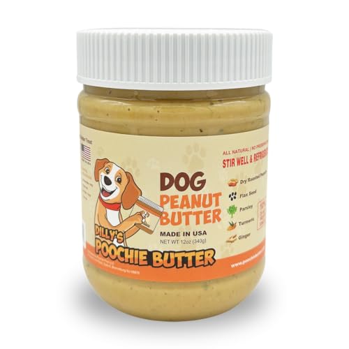 Dilly's 2 Packs All Natural Peanut Butter for Dogs Poochie Butter 12oz