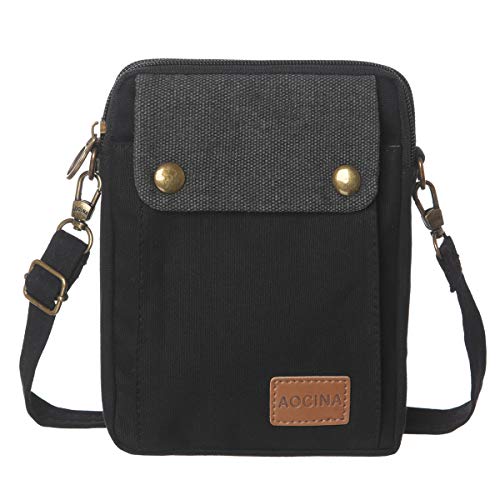 AOCINA Small Crossbody Bag Travel Purse Phone Purse Crossbody for Women Small Bag Wallet Purse Tiny Purse for Girls Boys(A-Black2)