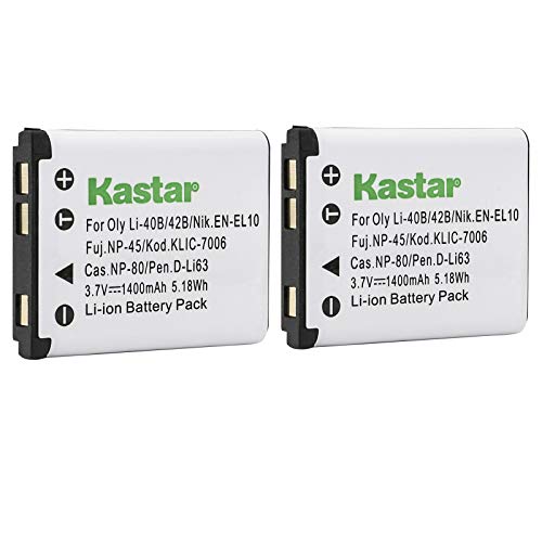 Kastar Battery (2-Pack) for Sanyo Xacti VPC-E1403, VPC-E1500, VPC-E1500TP, VPC-E1600, VPC-E1600TP, VPC-T700, VPC-T850, VPC-T1060, VPC-T1284, VPC-T1495, VPC-T1496, VPC-TP1000 Cameras