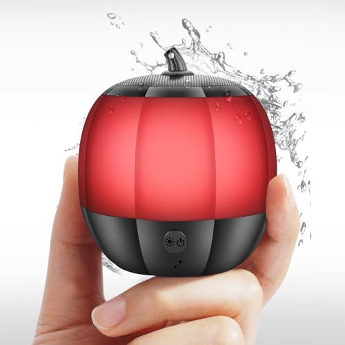LFS Small Bluetooth Speakers, Portable Wireless Speaker, Small Pumpkin Speakers, Shower Speaker,7 Color Led Lights for Men Women Kids