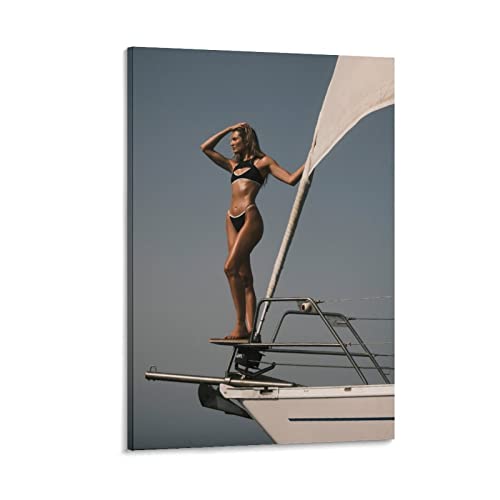 Model Candice Swanepoel Looking from Afar Poster Aesthetic Decorative Painting Canvas Wall Art Picture Print Room Decorationnt Living Room 08x12inch(20x30cm)