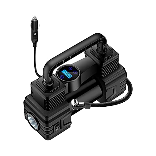 Sentmoon Tire Inflator Portable A-ir Compressor A-ir Pump For Car Tire Cordless Strong Power 12V Auto Tire Pump With Digital Pressure Gauge With Emergency LED Light for Car Bike Balls