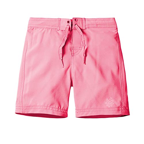 UV SKINZ Girls’ Board Shorts with UPF 50+ Sun Protection – Girl’s Lined Board Shorts, Girls’ Swim Shorts, Swimming Bottoms for Girls - Bubblegum Pink - 8