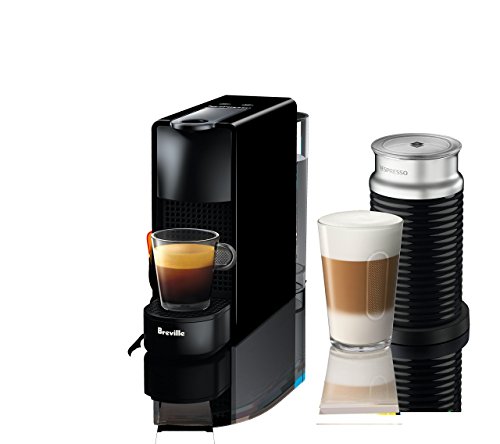 Nespresso BEC250BLK Essenza Mini Espresso Machine with Aeroccino Milk Frother by Breville, Piano Black