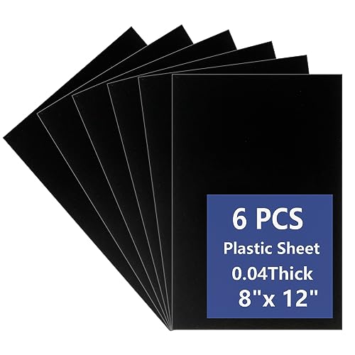 6 Pack Black Plastic Sheets 8 x 12'x 0.04' Flexible High Tensile Plastic Sheets,Abs Plastic Sheet Hard Plastic Sheet Black Plastic Panel for DIY Materials Handicrafts Home Decoration