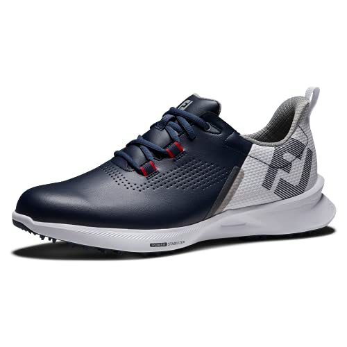 FootJoy Men's Fj Fuel Golf Shoe, Navy/White/Red, 10