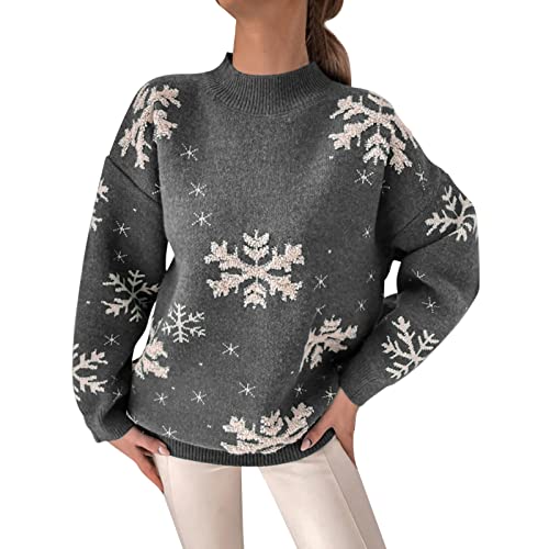 Black Women Friday Deals 2023 Ugly Christmas Sweaters for Women 2023,Trendy Fun Graphic Print Crewneck Tops Long Sleeve Loose Fall/Winter Pullover Ugly Christmas Sweaters for Couple