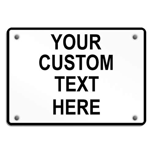Aluminum Weatherproof Metal Sign Multiple Sizes Custom Personalized Text Here White Black Traffic Regulation Horizontal Street Signs 14x10Inches