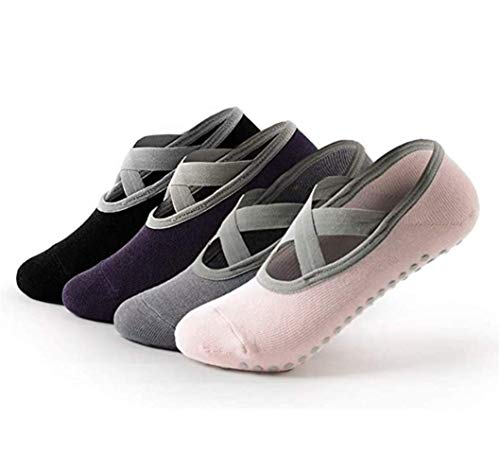 Yinxily Non Slip Yoga Socks for Women,Sticky Sock for Pilates & Pure Barre & Walking & Bikram Fitness Socks with Grips