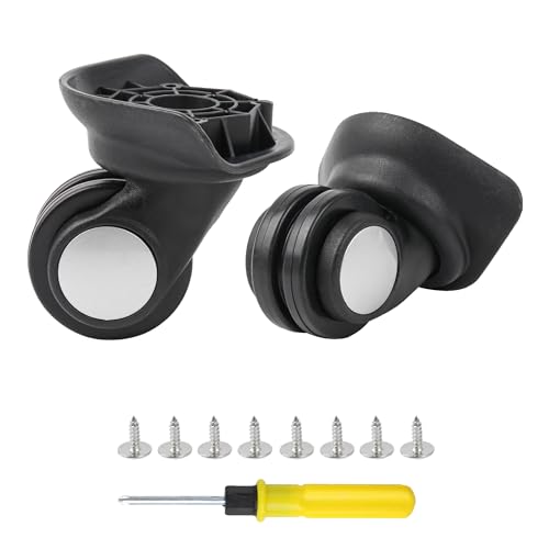 BQLZR Luggage Caster Black Plastic Left&Right Swivel Luggage Suitcase Caster Wheels with 4 Holes,Hole Distance: 3.3cm (1.30 inches) 360 Degree Rotation