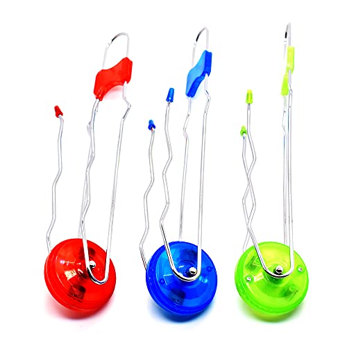 Toyfofmine 3 Pieces Retro Magic Rail Twirler Flashing Magnetic Gyro Wheel with Rotating Lighting Effect Vintage Fidget Toy Magnetic Gravity Defying Stunt Toy for Adults, Boys, Girls