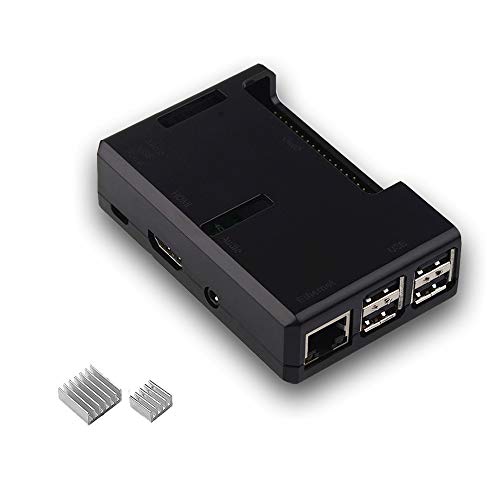 Raspberry Pi 3 Case, iUniker Raspberry Pi 3 Model B+ Transparent Case with Raspberry Pi Heatsink for Raspberry Pi 3B+, 3B, 2B - Access to All Ports (Black)