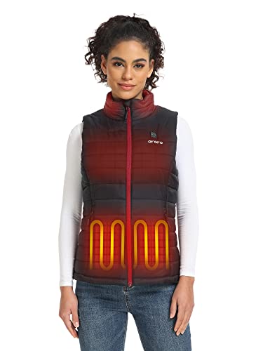 ORORO Women's Lightweight Heated Vest with Battery Pack (Black,L)