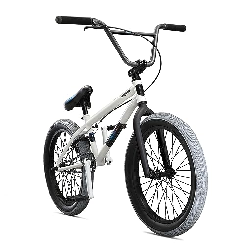Mongoose Legion L40 Kids Freestyle BMX Bike, Intermediate Rider, Boys and Girls Bikes, Hi-Ten Steel Frame, 20-Inch Wheels, White