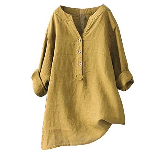 Linen Dresses for Women 2024 Womens Plus Size Tops 3/4 Sleeve Tunic Casual Blouses V Neck Half Sleeve Summer Tshirts Shirts Amazon Shopping Online Official site
