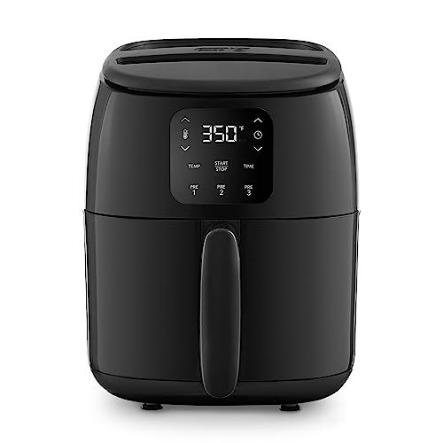 DASH Tasti-Crisp Digital Air Fryer with AirCrisp Technology, Custom Presets, Temperature Control, and Auto Shut Off Feature, 2.6 Quart - Black