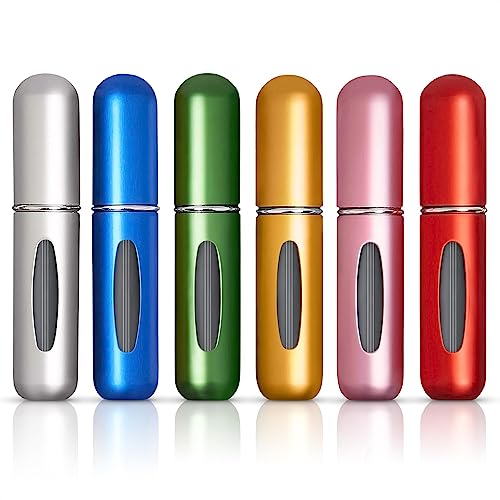 Perfume Travel Refillable Spray Bottles Small - 6Pcs Travel Essentials for Women Travel Bottles for Toiletries - 5ml Travel Perfume Atomizer Refillable Spray Bottle for Hair Mister Spray Bottle
