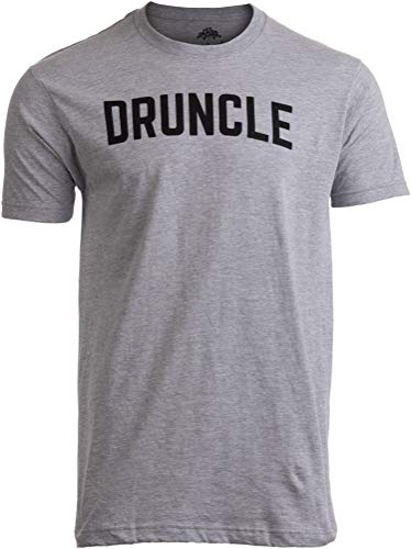 DRUNCLE | Funny Uncle Beer Drinker Drinking Joke Family Humor Funcle Men T-Shirt-(Adult,L) Sport Grey