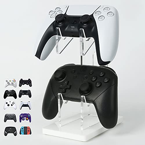 OAPRIRE Universal Dual Controller Holder for PS5 PS4 Xbox ONE STEAM Switch, Controller Stand Gaming Accessories, Build Your Game Fortresses (White)