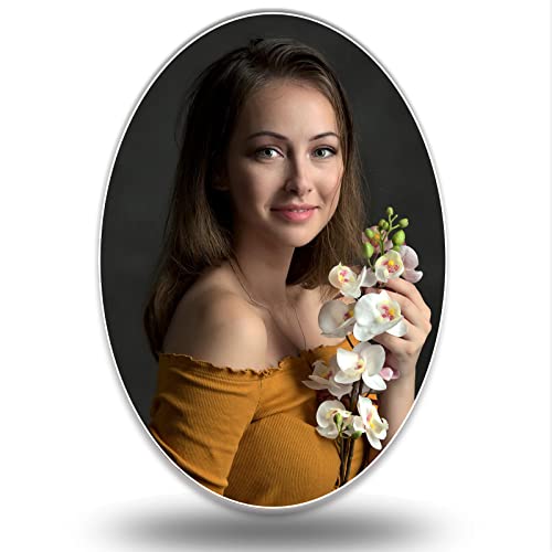 Custom Memorial Photo Tile for Tombstone Waterproof Ceramic Personalized Porcelain Picture Waterproof for Grave Decorations Oval headstones Custom Photo Memorial Plaque (Colorful 3''(3'x2.13'))