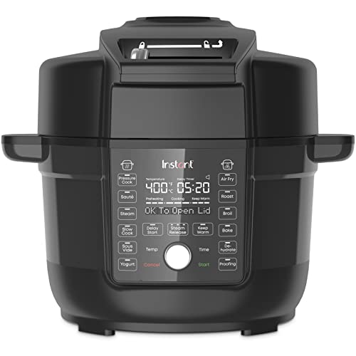 Instant Pot Duo Crisp Ultimate Lid, 13-in-1 Air Fryer and Pressure Cooker Combo, Sauté, Slow Cook, Bake, Steam, Warm, Roast, Dehydrate, Sous Vide, & Proof, App With Over 800 Recipes, 6.5 Quart, Black