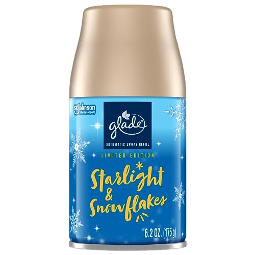 Glade Automatic Spray Refill, Air Freshener for Home and Bathroom, Starlight & Snowflakes, 6.2 Oz