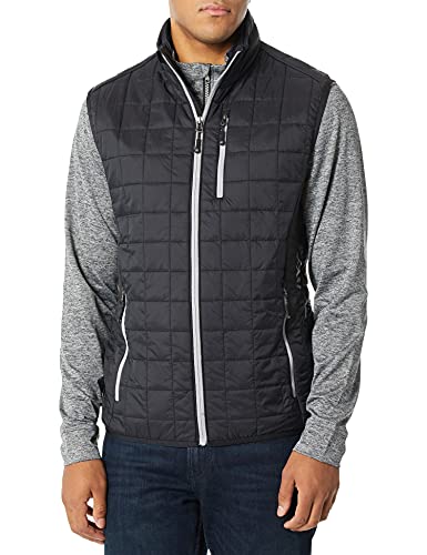 Cutter & Buck Men's Weather Resistant Primaloft Down Alternative Rainer Vest, Black, XXX-Large