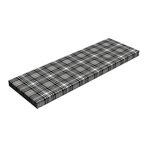 Ambesonne Checkered Bench Cushion, Old Fashioned Plaid Tartan in Dark Colors Classic English Tile Symmetrical, Standard Size Foam Pad with Decorative Fabric Cover, 45' x 15' x 2', Brown Black