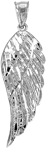 Religious Jewelry by FDJ 10K White Gold Textured Single Angel Wing Charm Pendant