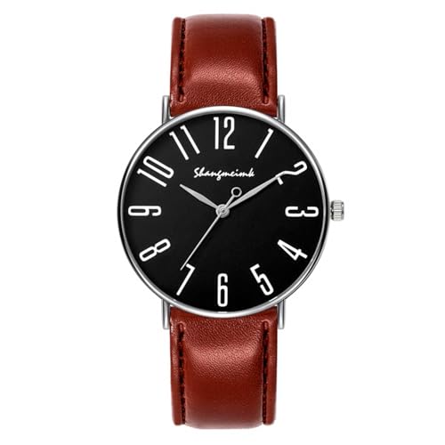 Bokeley Mens Watches Ultra Thin Leather Band Wristwatch Fashion Unisex Retro Vinyl Records Quartz Analog Casual Simple Lightweight relojes para Hombres