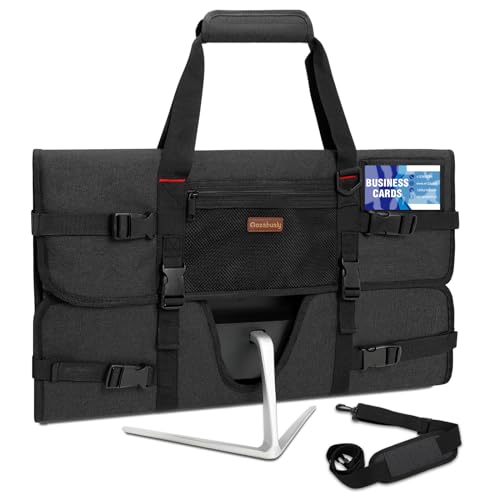 Qozabualy Monitor Carring Case Compatible with 24 Inch Monitors/LCD Screens, Monitor Bag with Shoulder Strap & Business Card Pocket, Protective Case for iMac 24 Inch Monitors