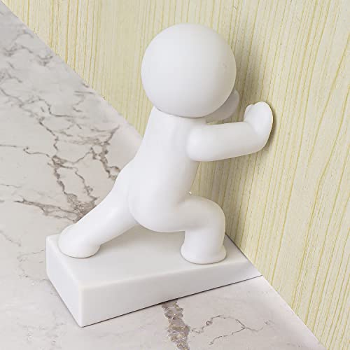 Cute Door Stopper, Buddy Decorative Door Stop, Protects Your Floors, White 1 Pack (Patent Registering)