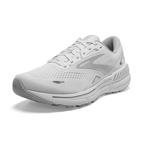 Brooks Women’s Adrenaline GTS 23 Supportive Running Shoe - White/Oyster/Silver - 7.5 Medium