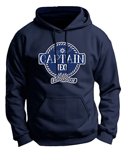 Customized Birthday Gift for Boaters Personalized Boat Captain Sailing Boating Custom Premium Hoodie Sweatshirt Large Navy